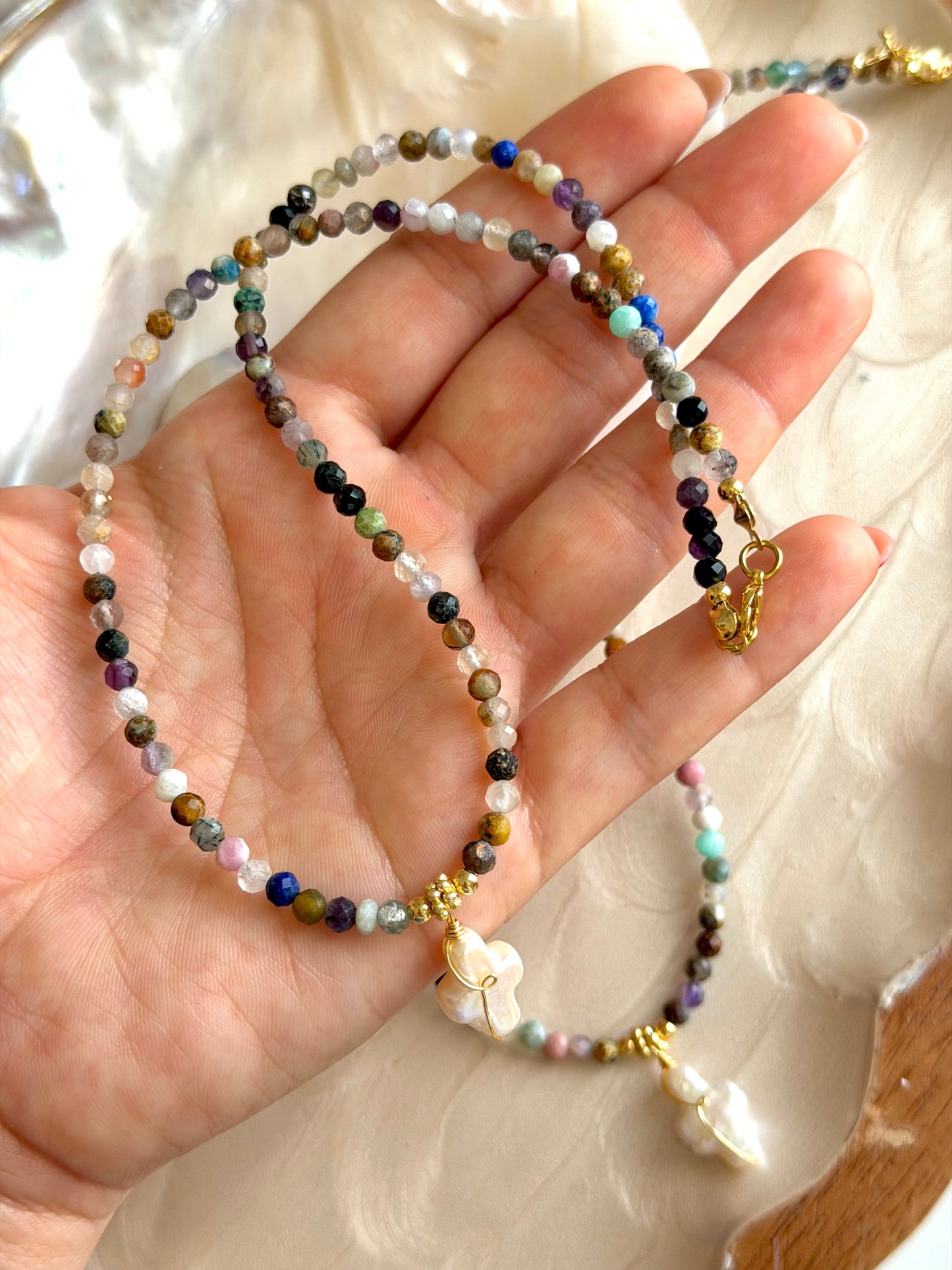 Gemstone Cross Necklace