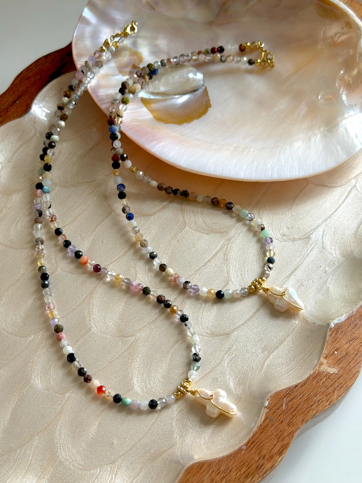 Gemstone Cross Necklace