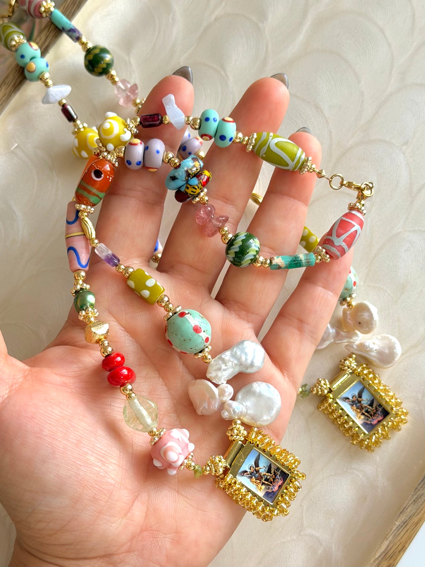 San Miguel Arcángel Escapulario Necklace