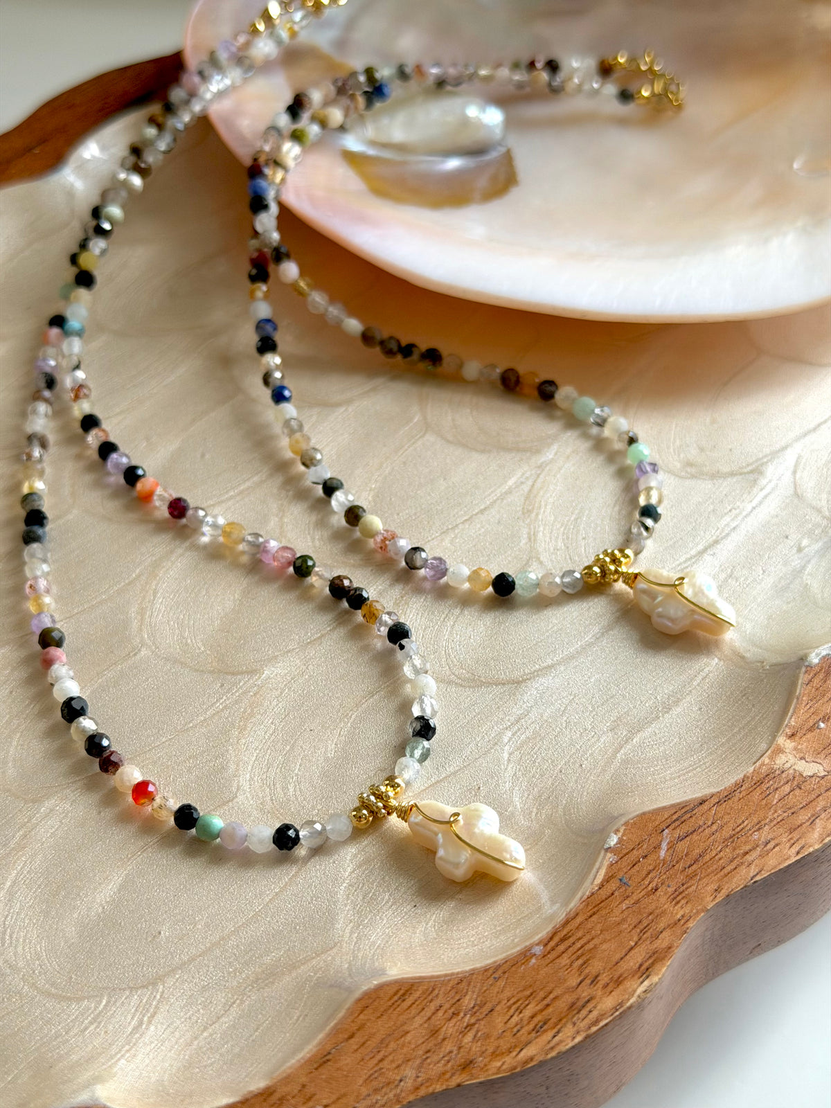 Gemstone Cross Necklace