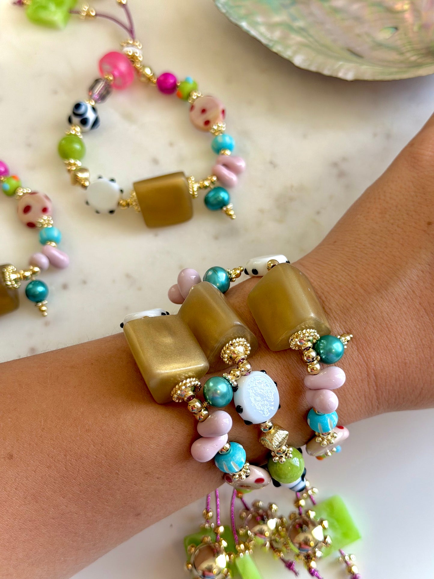 Golden Pink Bracelets