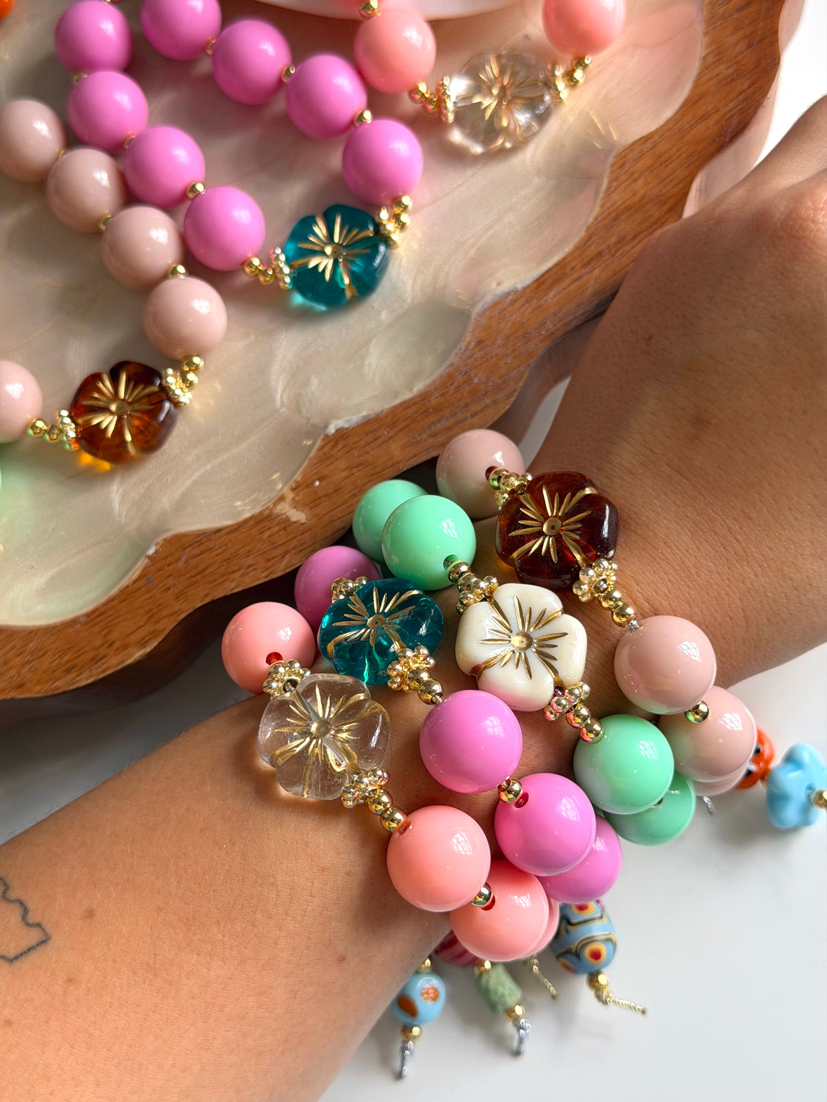 Bubble Gum Fleur Bracelets