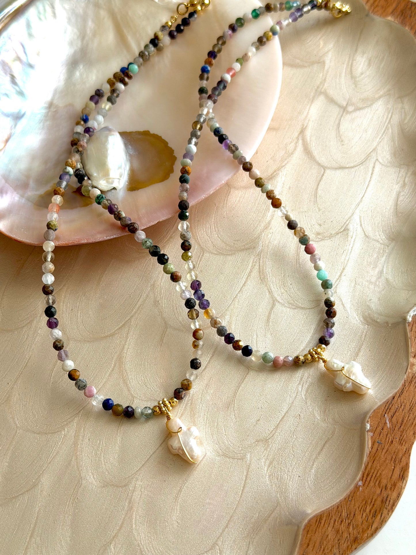 Gemstone Cross Necklace
