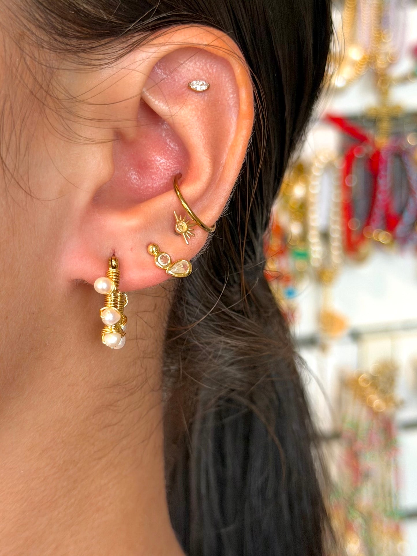 Solearte Pearl Hoops