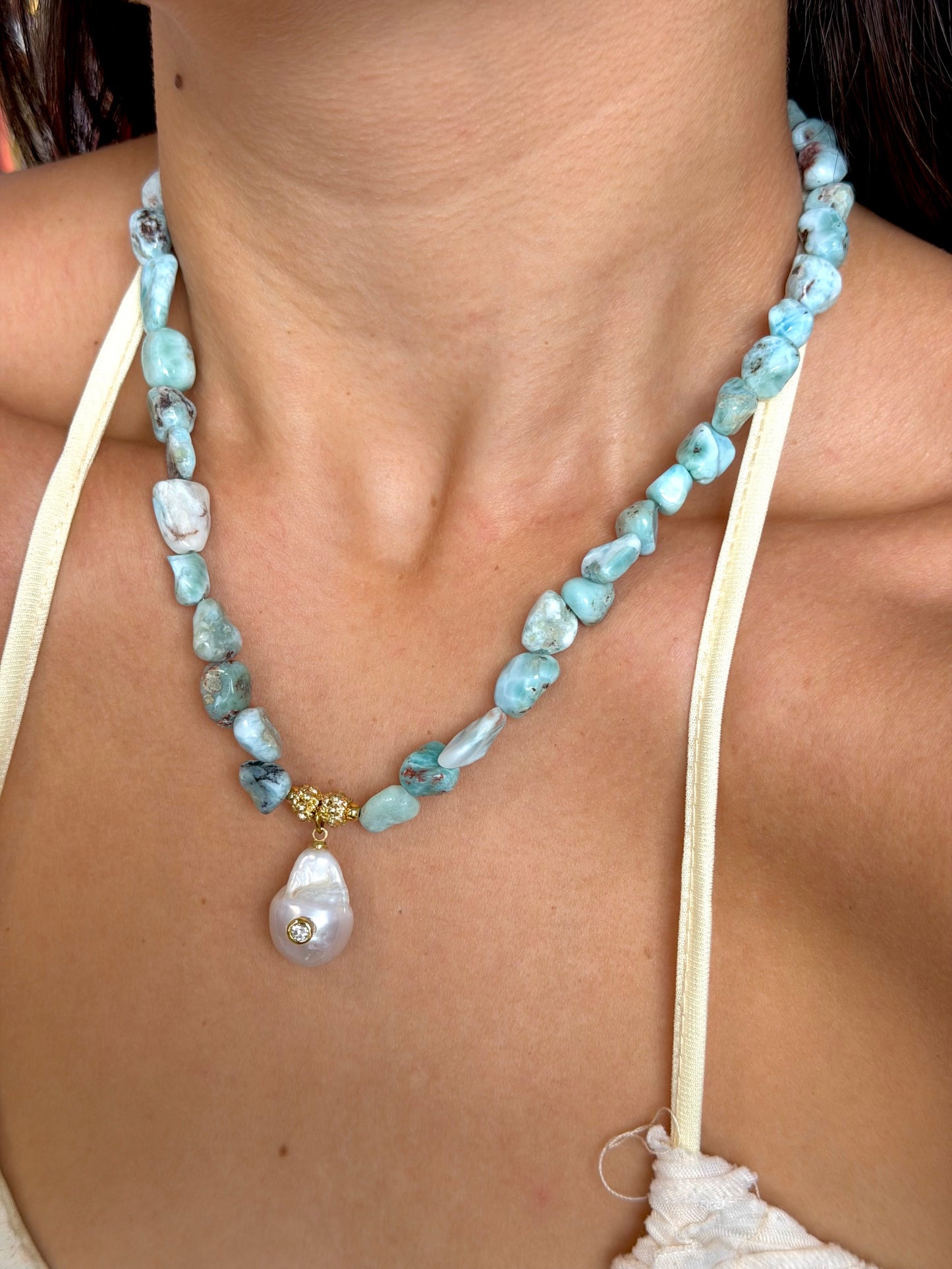 Larimar Barroca Necklace