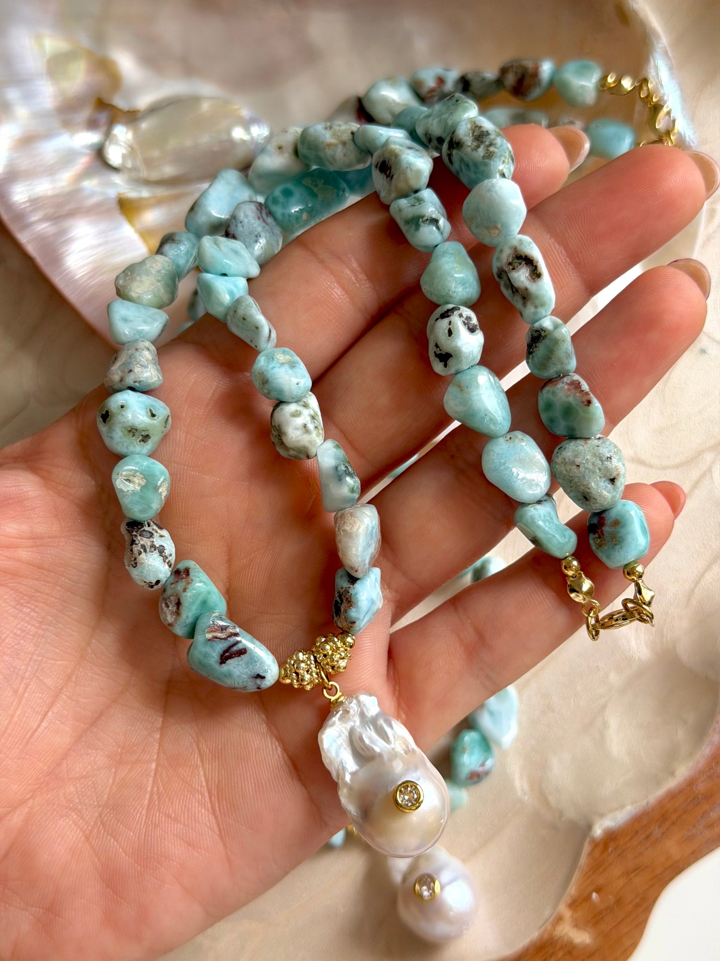 Larimar Barroca Necklace