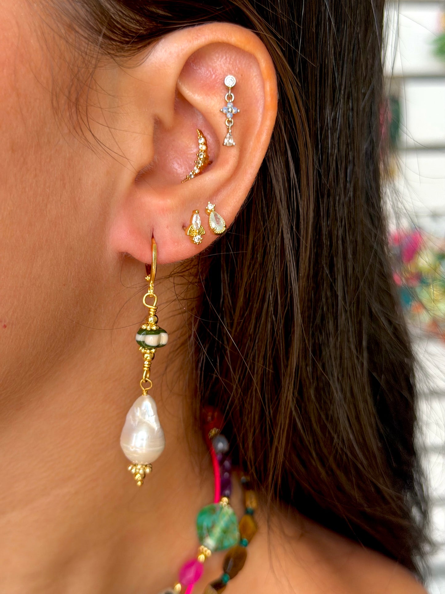 Cristal perlado Earrings