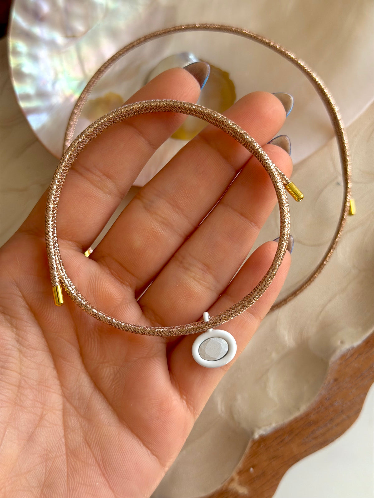 Rose Gold Zirconia Magnetic Cord