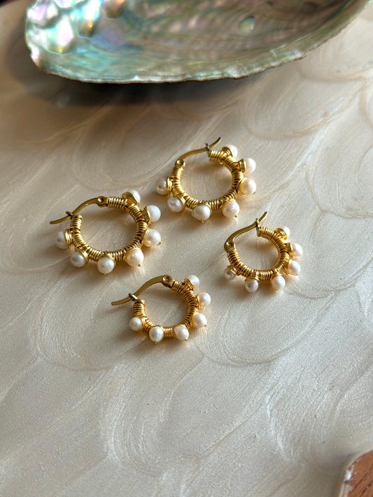 Solearte Pearl Hoops