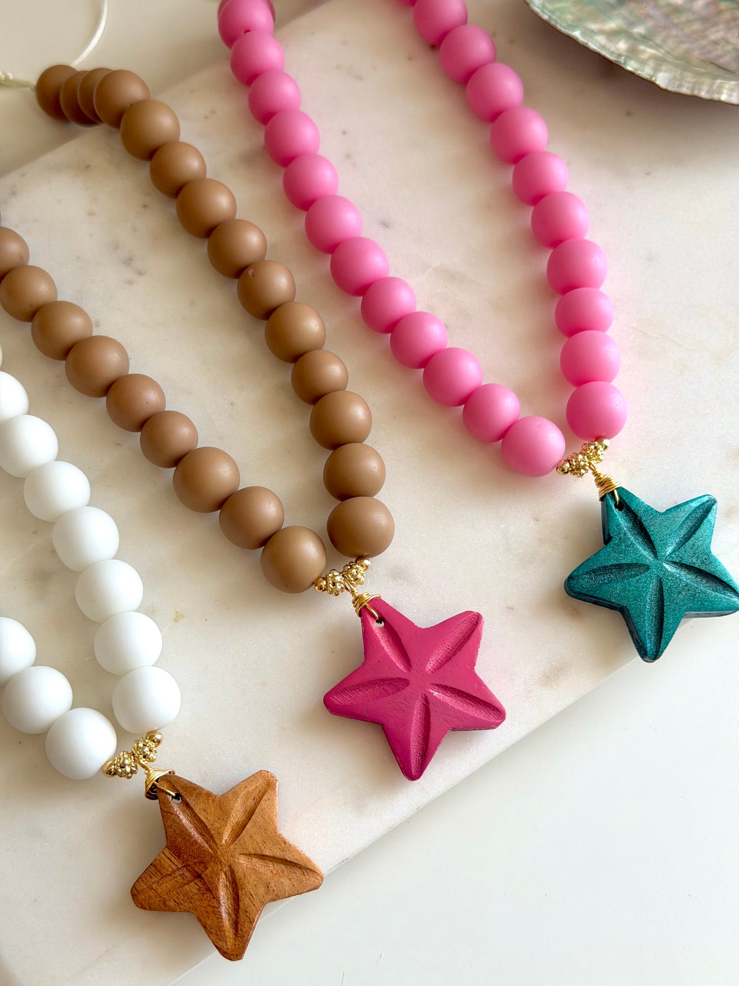 Wood Seastar Necklace