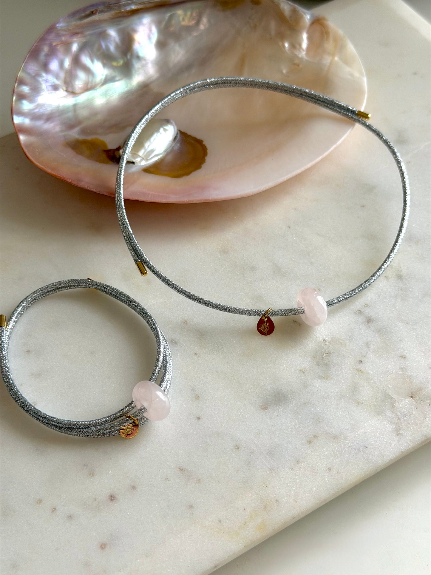 Pink Quartz Magnetic Cord