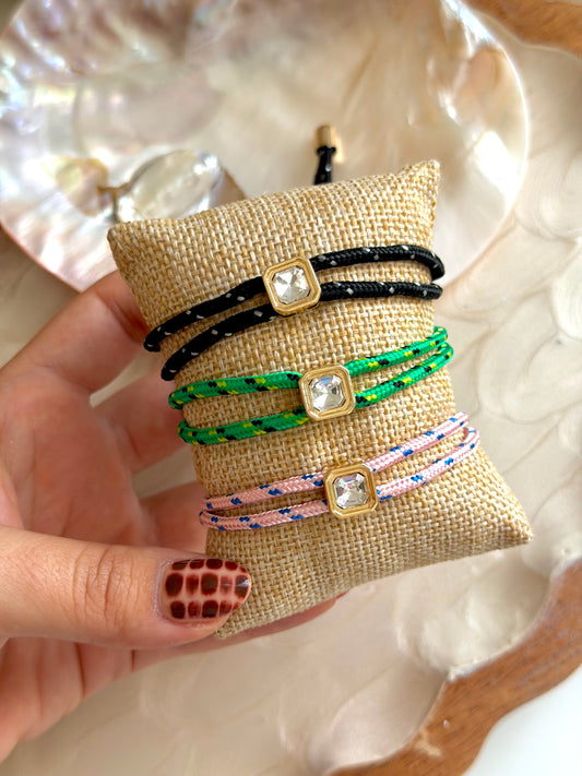 Zirconia Cord Bracelets