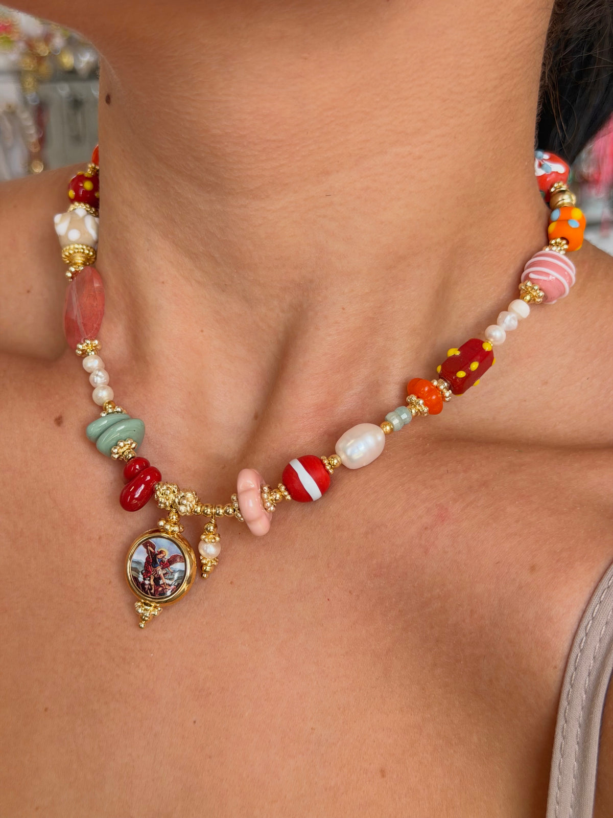 San Miguel Arcángel Murano Necklace
