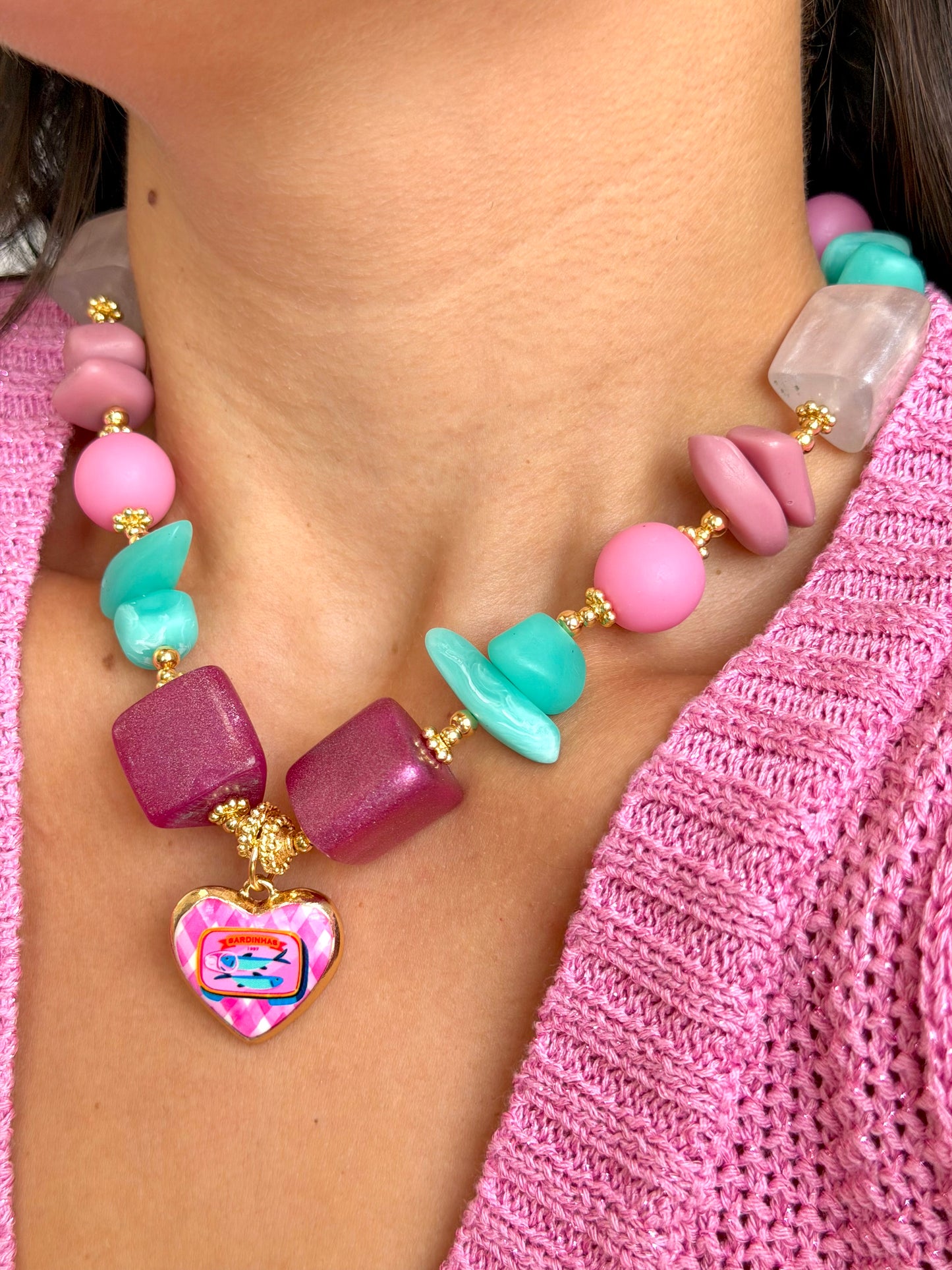 Pez Magenta Necklace