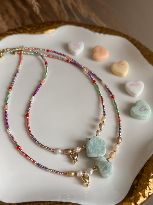 Amazonita Love Necklace